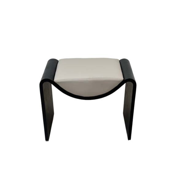 Two-Tone Curved Frame Upholstered Stool