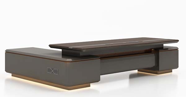 Modern Luxury Two-Tier Cantilever Coffee Table with Ambient LED Lighting