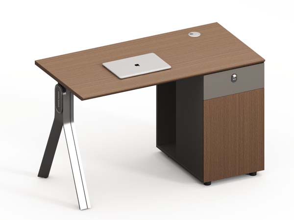 Modern Single Staff Office Desk with Right-Side Lockable Storage Pedestal