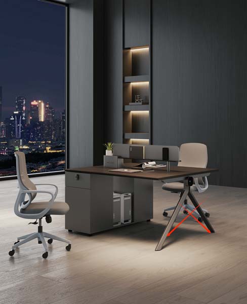 Two-Person Face-to-Face Modular Office Workstation with Integrated Storage