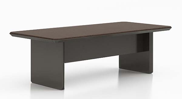 Minimalist Dark Rectangular Coffee Table with Right-Side Open Nook