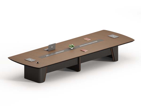 Rectangular Conference Meeting Table with Integrated Cable Management