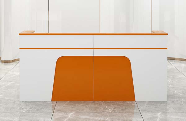Modern Straight Two-Tone Glossy Commercial Reception Desk