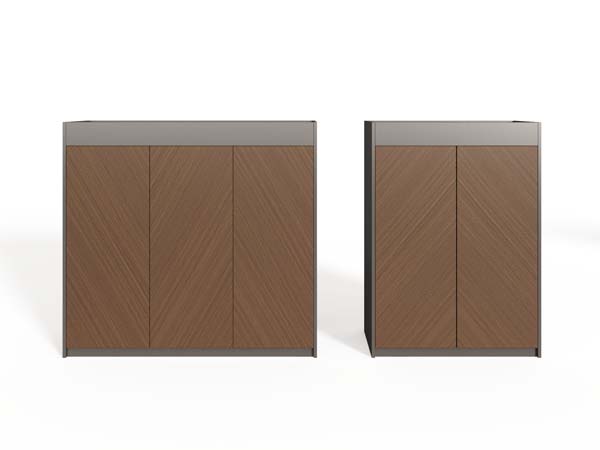 Modular Handleless Low Storage Cabinet, 2-Door and 3-Door Configuration