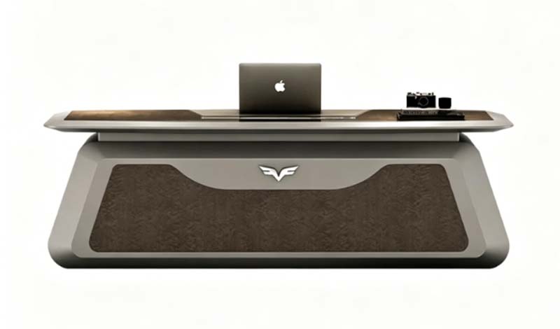 Luxury Two-Tier Two-Tone Executive Office Desk