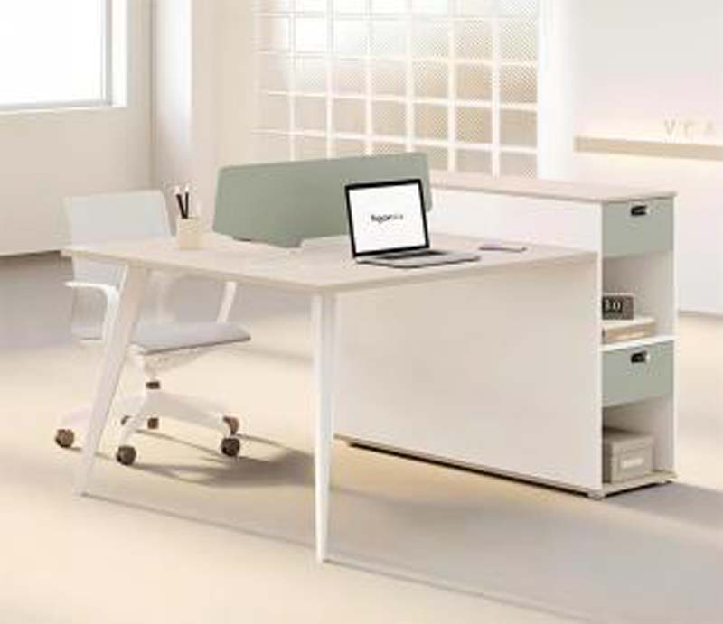 Sage Green Upholstered Clamp-Mount Desk Privacy Divider Screen