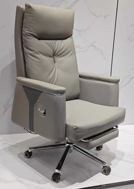 High-Back Ergonomic Executive Office Chair with Retractable Footrest