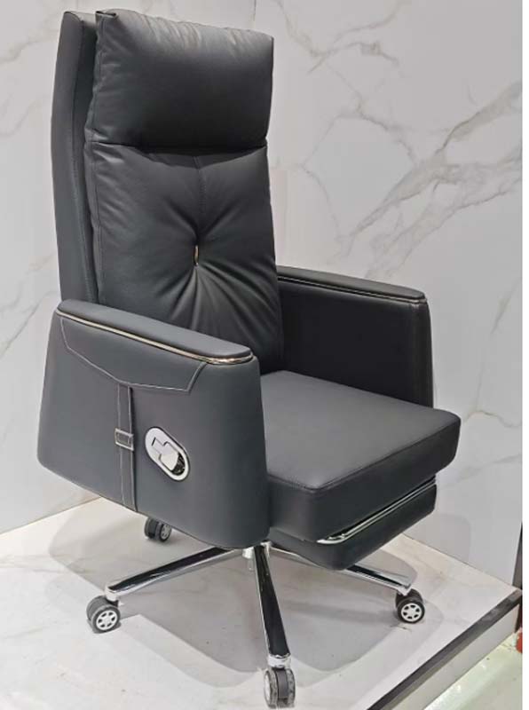 Dark Grey Tufted High-Back Executive Swivel Office Chair