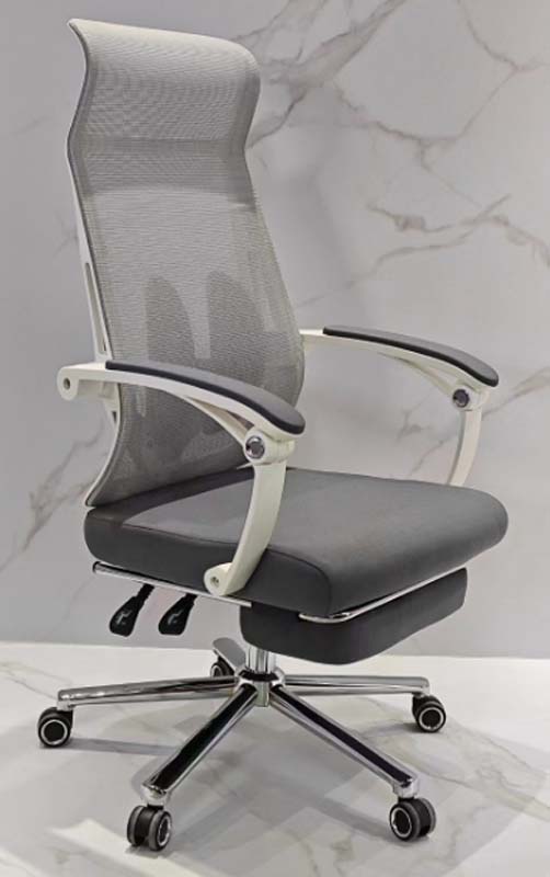 High-Back Ergonomic Mesh Office Chair with Retractable Footrest