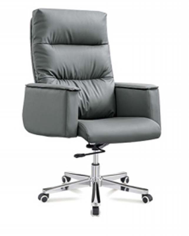 Gray High-Back Padded Executive Office Chair