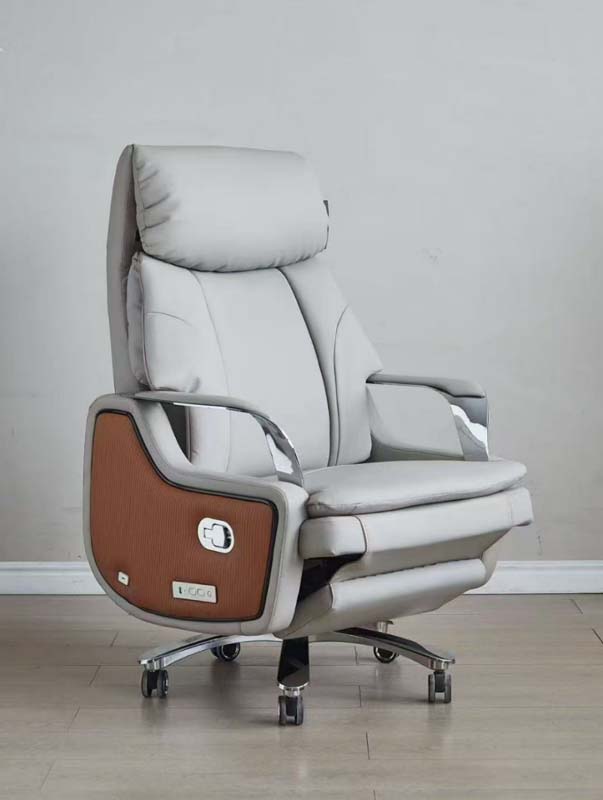 Electric Reclining Executive Office Chair with Footrest