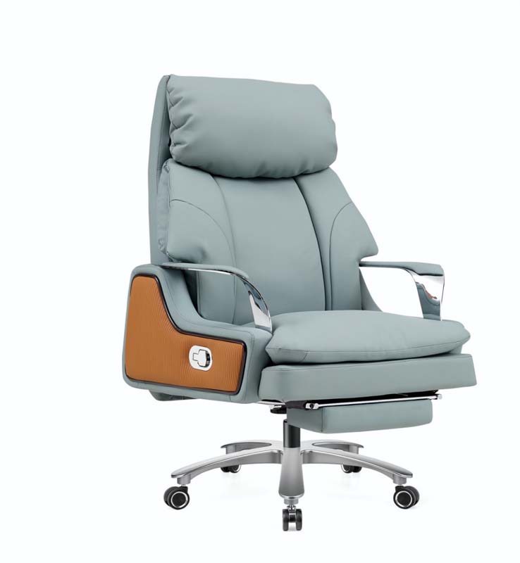 Ergonomic Padded Reclining Executive Office Chair with Retractable Footrest