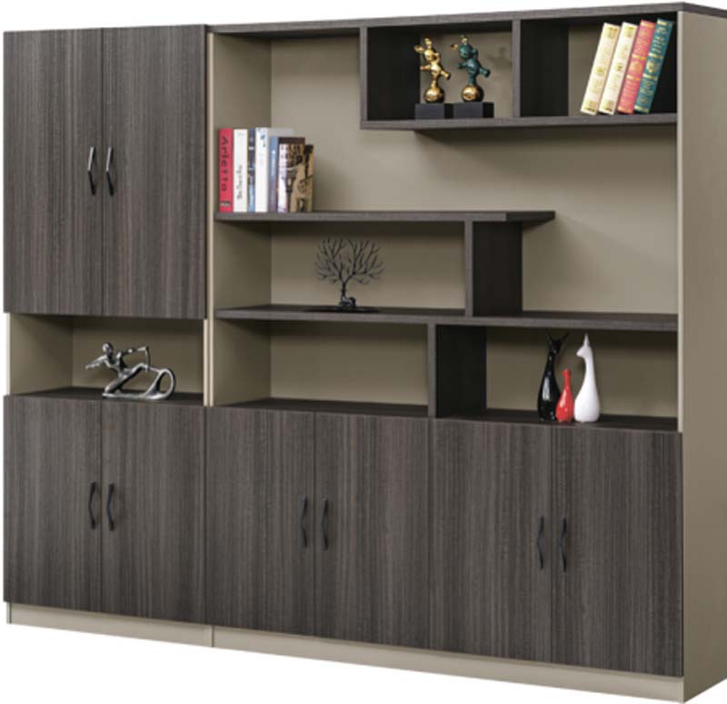 Two-Tone Asymmetric Office Display Storage Cabinet