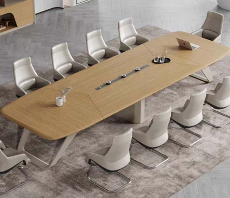 Rectangular Conference Table with Integrated Cable Management