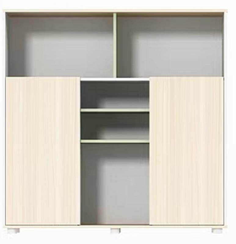 Light Wood Grain Sliding Door Freestanding Storage Cabinet