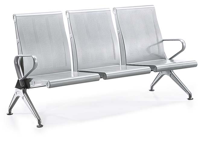 3-Seat Perforated Metal Public Waiting Beam Seating