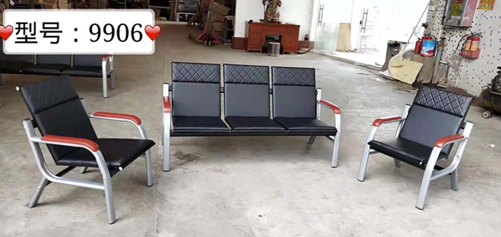 3-Piece Office Reception Seating Set Including 3-Seater Bench and Two Single Armchairs