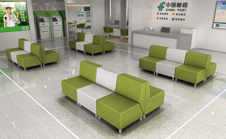 Back-to-Back 4-Seat Modular Public Waiting Seating with Central Divider
