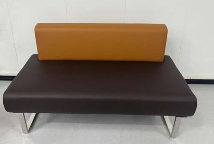 Two-Tone Armless Two-Seat Office Reception Sofa Bench