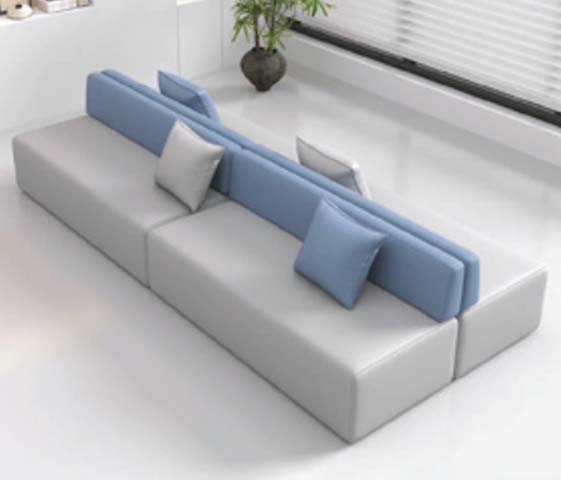 Modular L-shaped Fabric Sofa with Throw Pillows