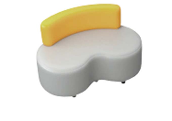 Two-Tone Cloud-Shaped Modular Soft Seating Bench with Partial Curved Backrest