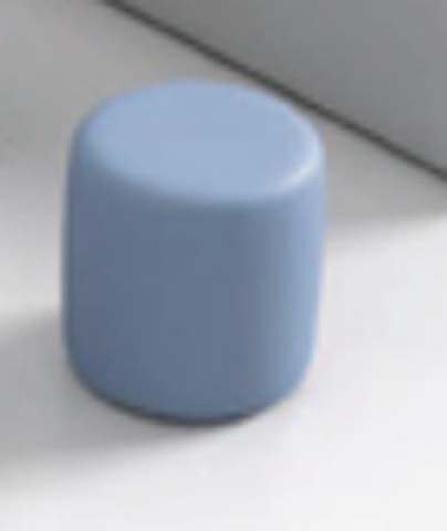 Dusty Blue Seamless Cylinder Upholstered Ottoman Stool