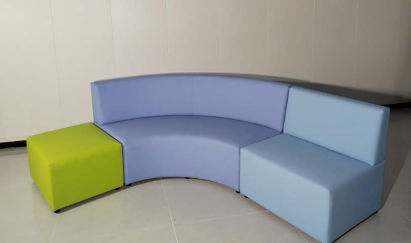 Modular Block-Style Sectional Lounge Sofa Set with Ottoman