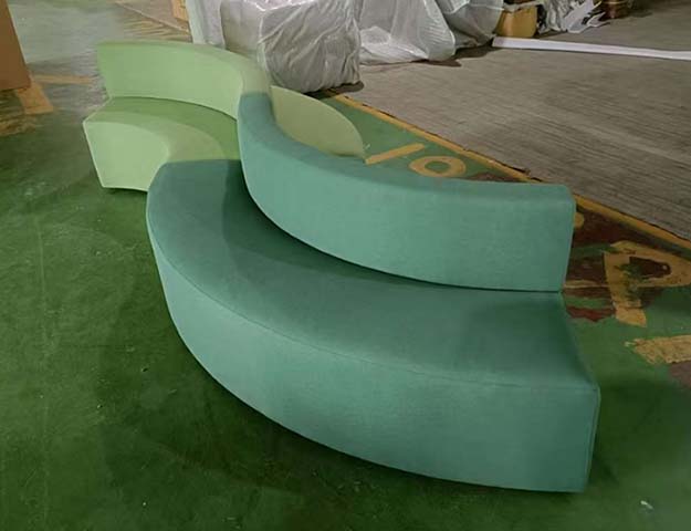 Modular Concentric Curved Low-Back Lounge Sofa