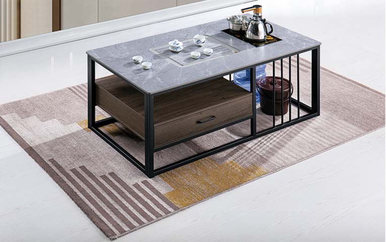 Integrated Gongfu Tea Brewing Coffee Table with Sintered Stone Top