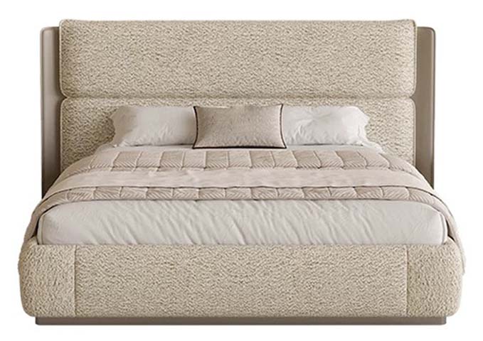 Contemporary Upholstered King Size Platform Bed