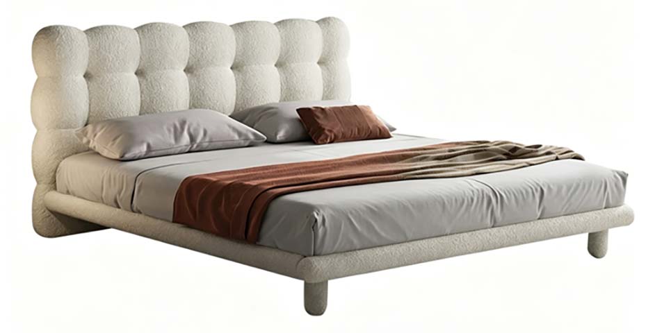 Upholstered Tufted Cloud Style Queen Size Platform Bed