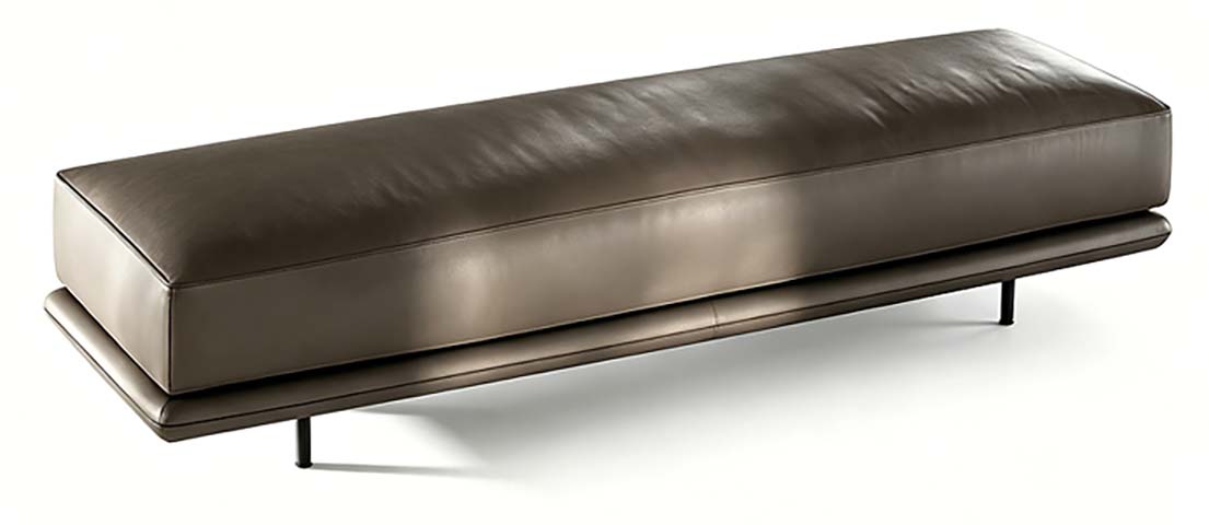 Low-Profile Stacked Upholstered Entry Bench