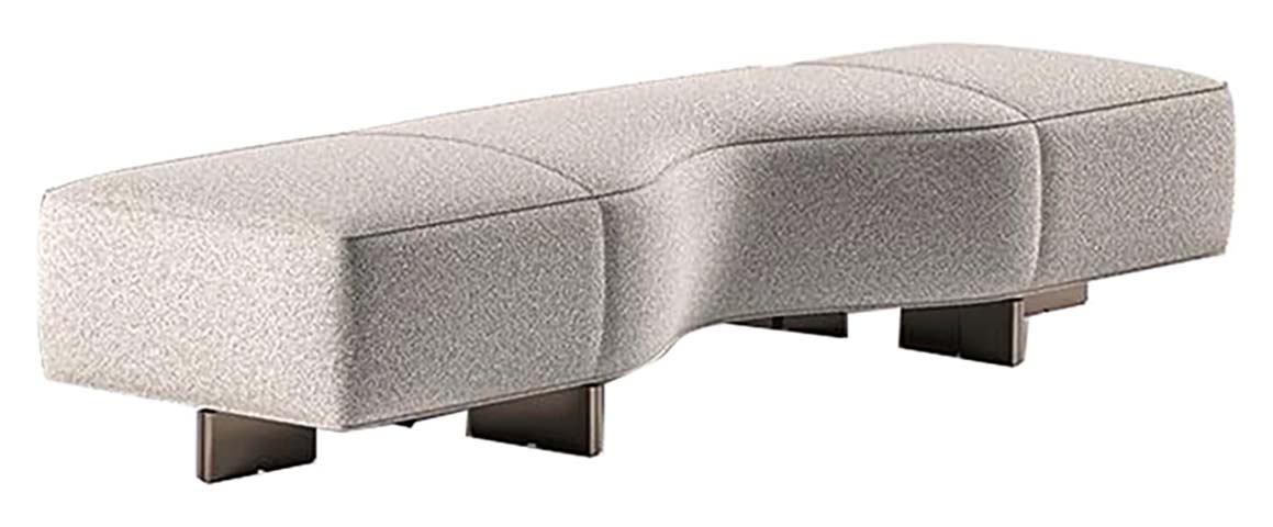 Curved Upholstered Entry Bench