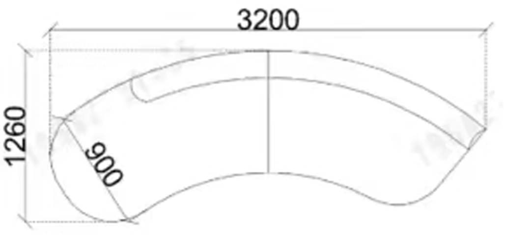 Two-Module Armless Curved Modular Lounge Sofa