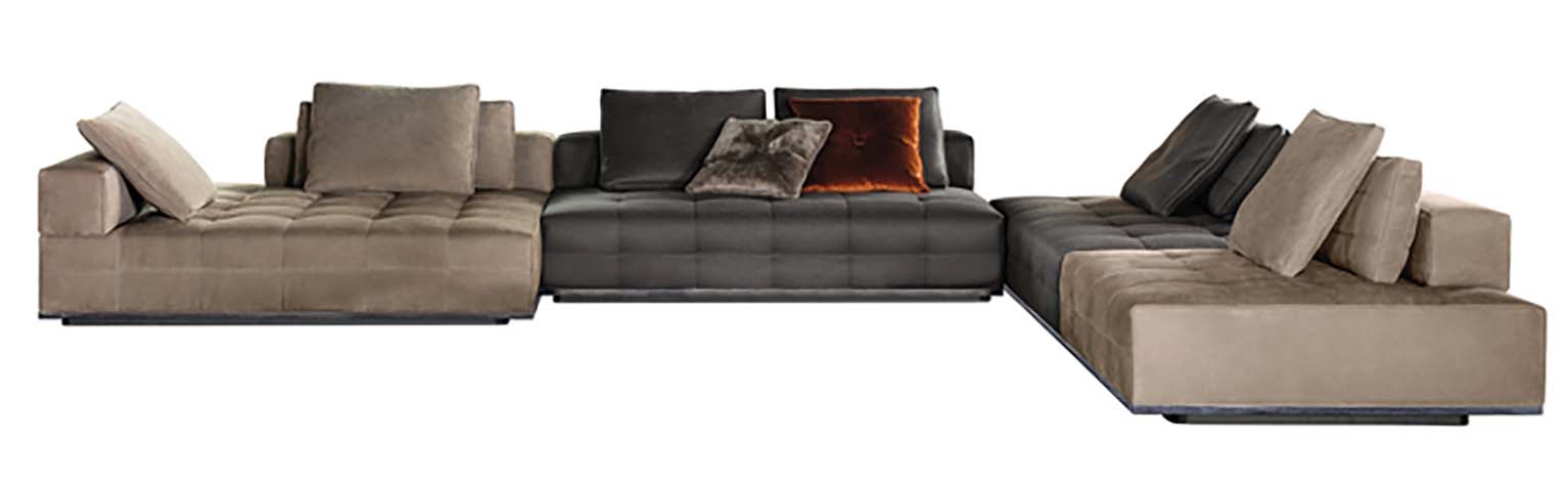 Modular L-Shaped Tufted Sectional Sofa