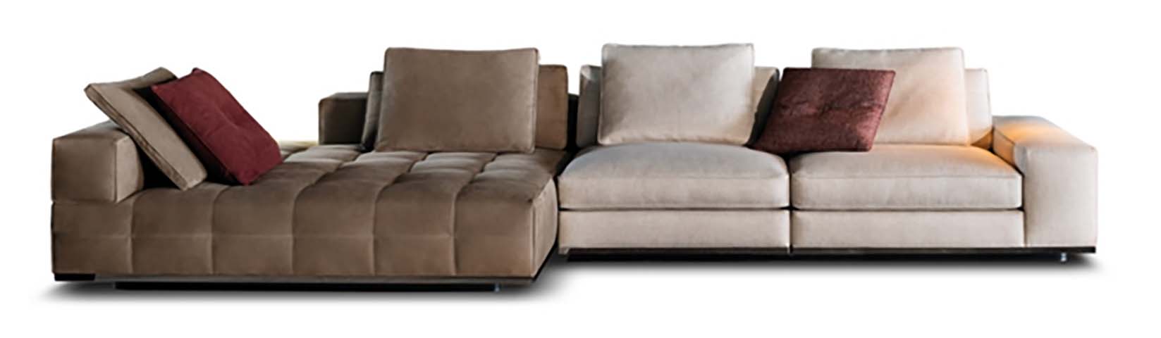 Two-Tone L-Shaped Modular Sectional Sofa with Tufted Chaise