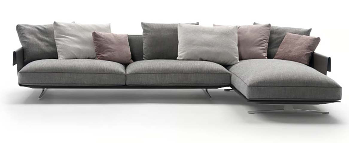 Right-Chaise L-Shaped Fabric Sectional Sofa