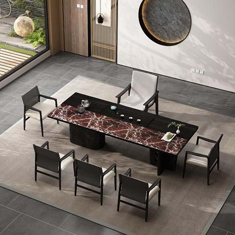 New Chinese Style Integrated 6-Seat Tea Ceremony Reception Table
