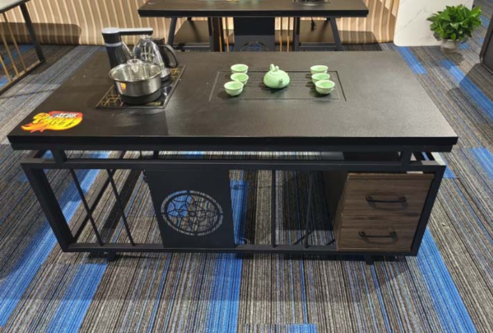 Integrated Electric Brewing Kung Fu Tea Table with Storage Drawers