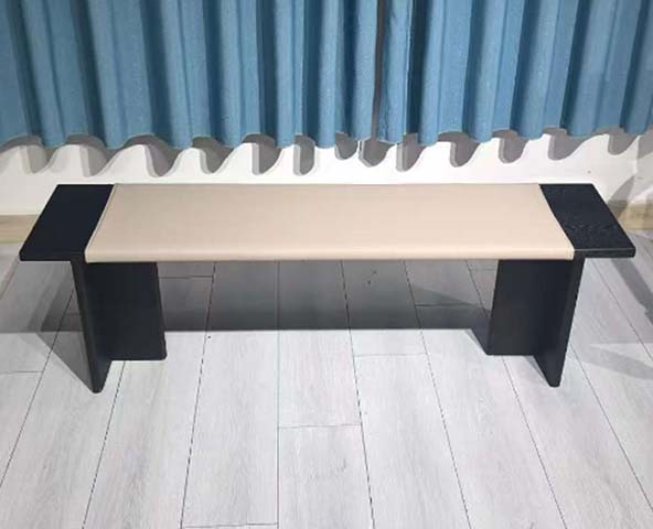 Modern Two-Tone Upholstered Long Accent Bench