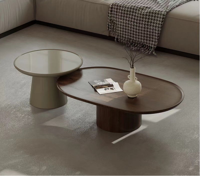 2-Piece Tray-Top Pedestal Nesting Coffee Table Set