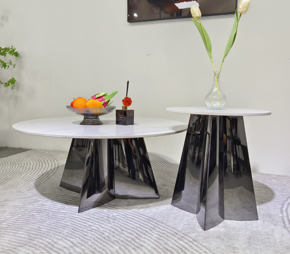 2-Piece Round Nesting Coffee Table Set