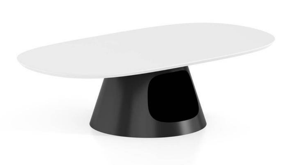 Two-Tone Oval Pedestal Coffee Table