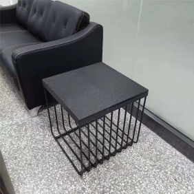 Black Square Metal Frame Side Table