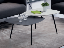 Two-Tone Irregular Pebble Nesting Coffee Table Set