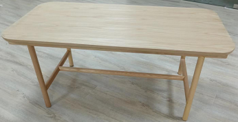 Scandinavian Natural Wood Rounded Rectangle Coffee Table