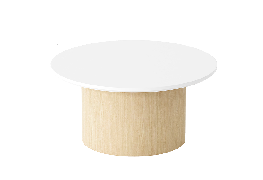 Round White Top Pedestal Coffee Table