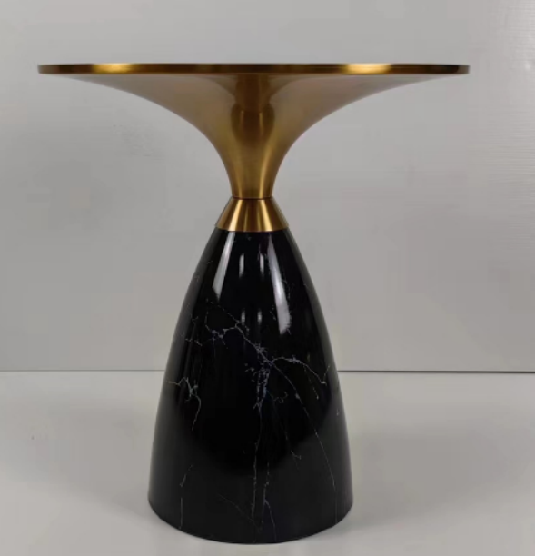 Modern Hourglass Pedestal Round Accent Side Table