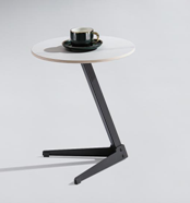 Modern Z-Shaped Cantilever Round Side Table