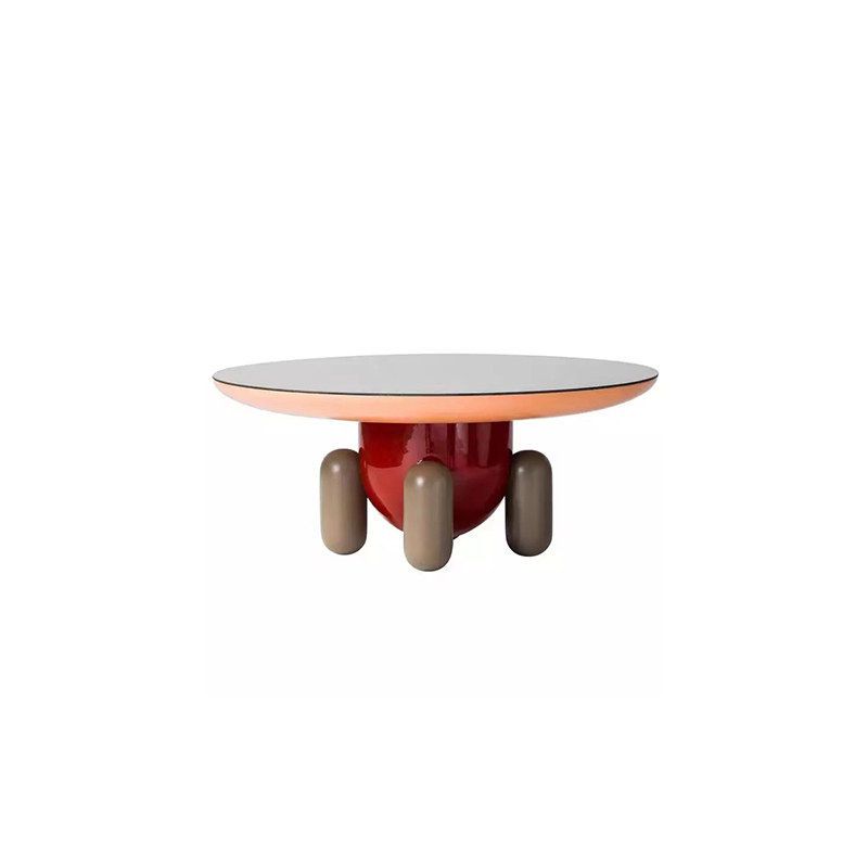 Postmodern Color-Block Round Coffee Table